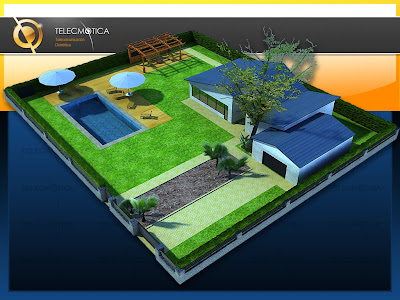 3d Max casa campo chalet piscina sombrillas jardín telecmotica telecomunicaciones domotica 3d Max casa campo chalet piscina sombrillas jardín telecmotica telecomunicaciones domotica
