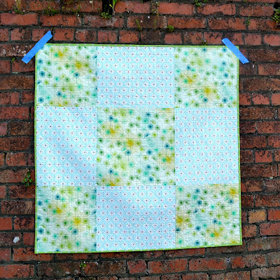 Blue and green baby quilt