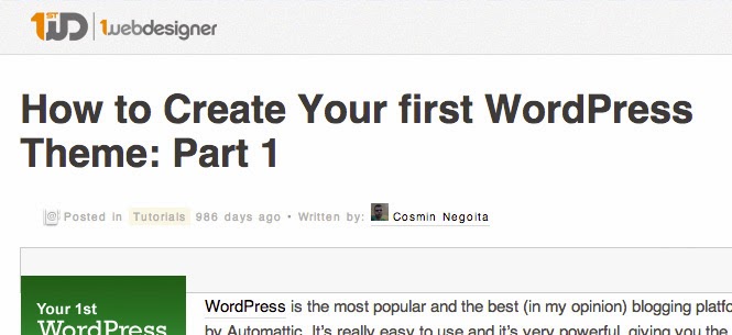 Your first WordPress Theme: Part 1