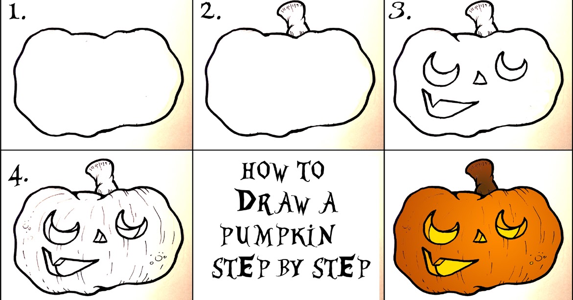 Halloween Art How to draw a pumpkin step by step DARYL HOBSON ARTWORK