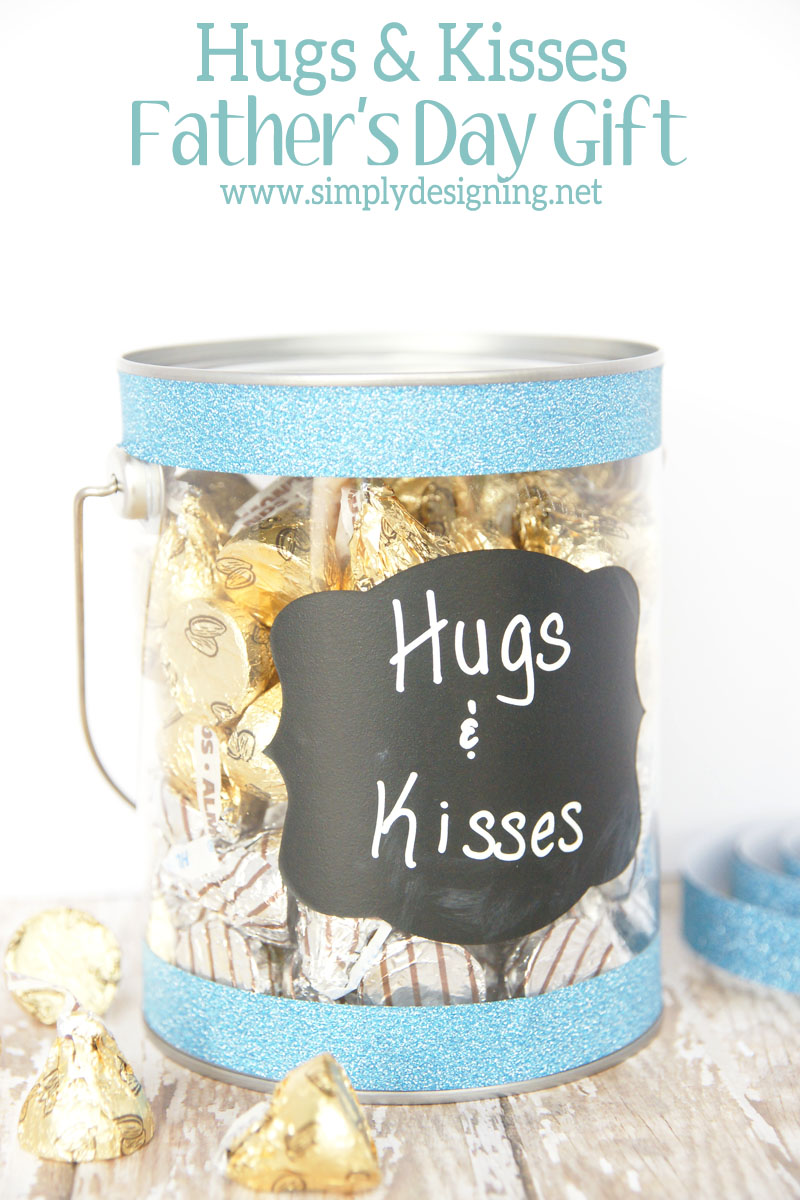 Hugs and Kisses Fathers Day Gift | #fathersday #gift #washitape #chalkboard