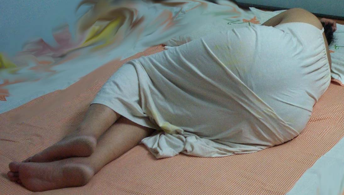 indian aunty in nighty in bedroom sleeping