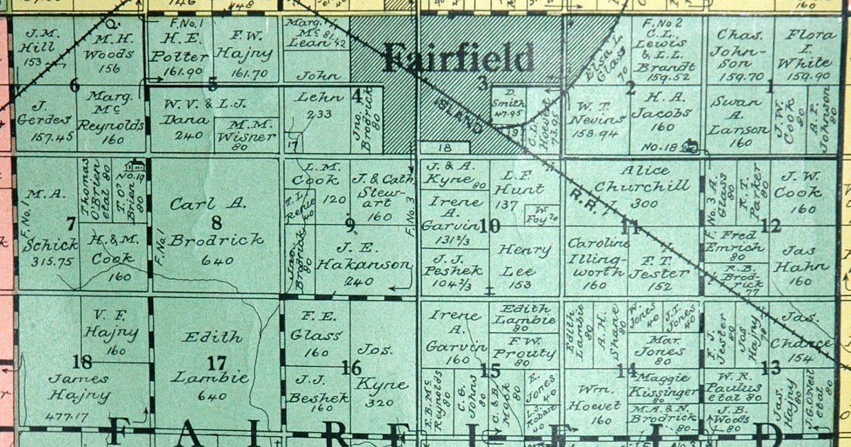 Sutton Nebraska Museum 1925 Plat Map of Fairfield Township, Clay County