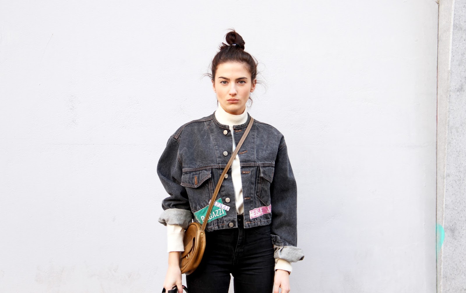 Veste vintage // Naf Naf , , Pantalon // Pull\u0026Bear , , Sac // Longchamp , , Chaussures // Zara ,
