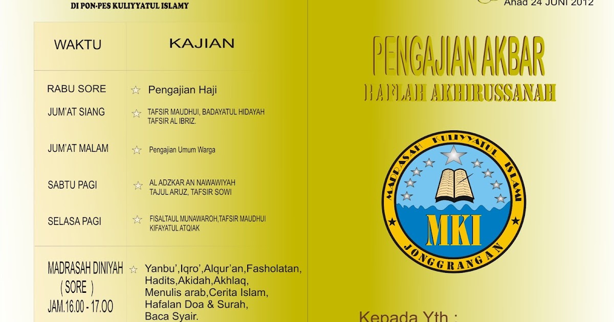 MKI CONTOH SURAT UNDANGAN PENGAJIAN AKBAR MKI CONTOH SURAT UNDANGAN PENGAJIAN AKBAR