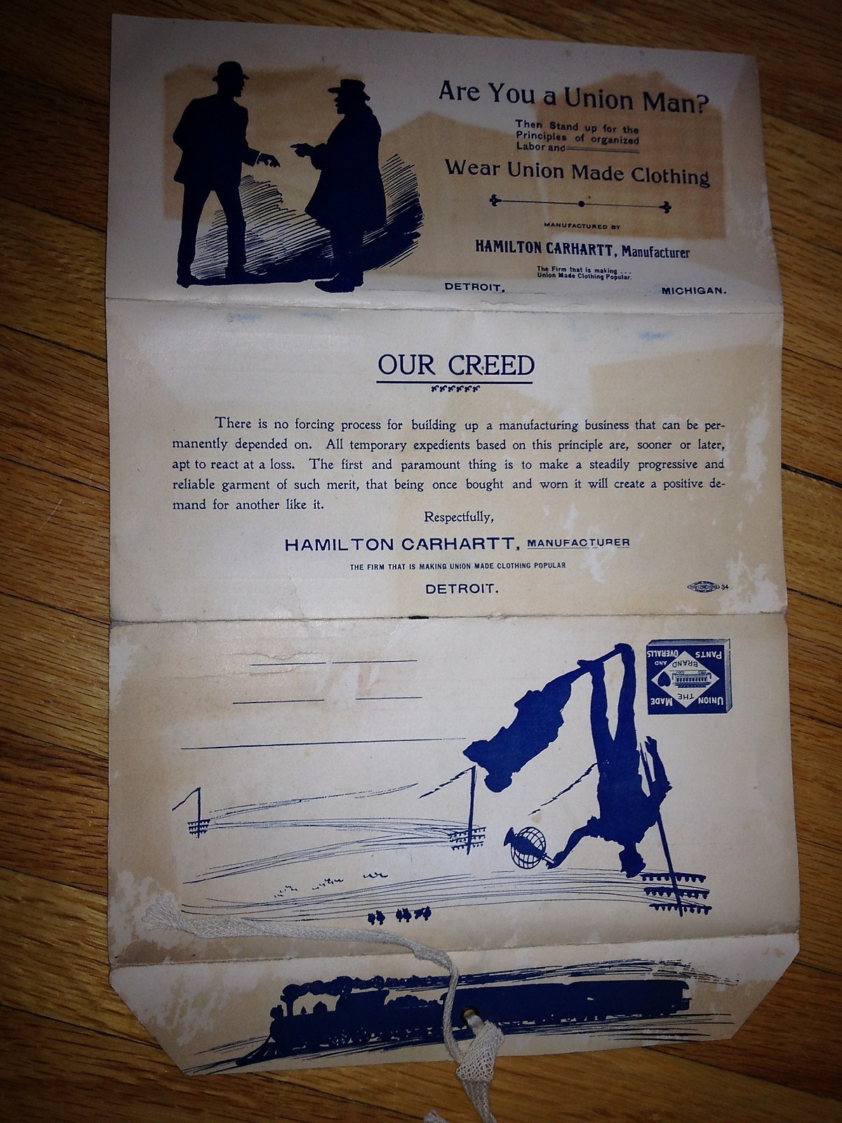 vintage workwear Early 1900's CARHARTT Union Made