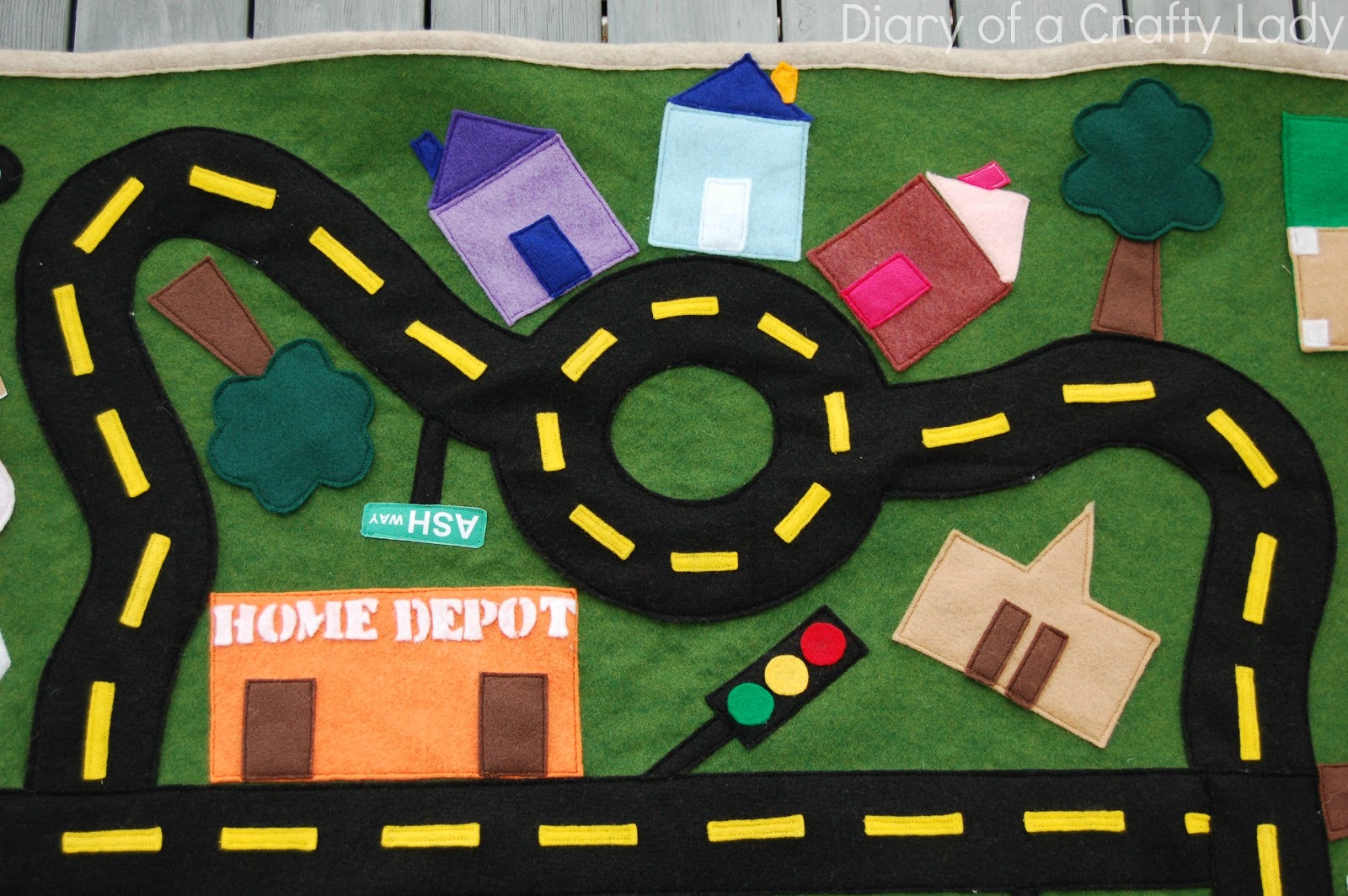 Diary of a Crafty Lady Felt Toy Car Mat