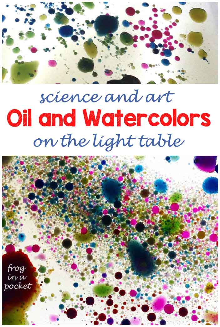 Kids science oil and water