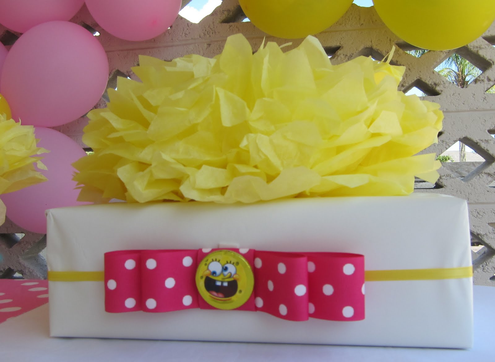 SimplyIced Party Details: Pink and Yellow SpongeBob Party