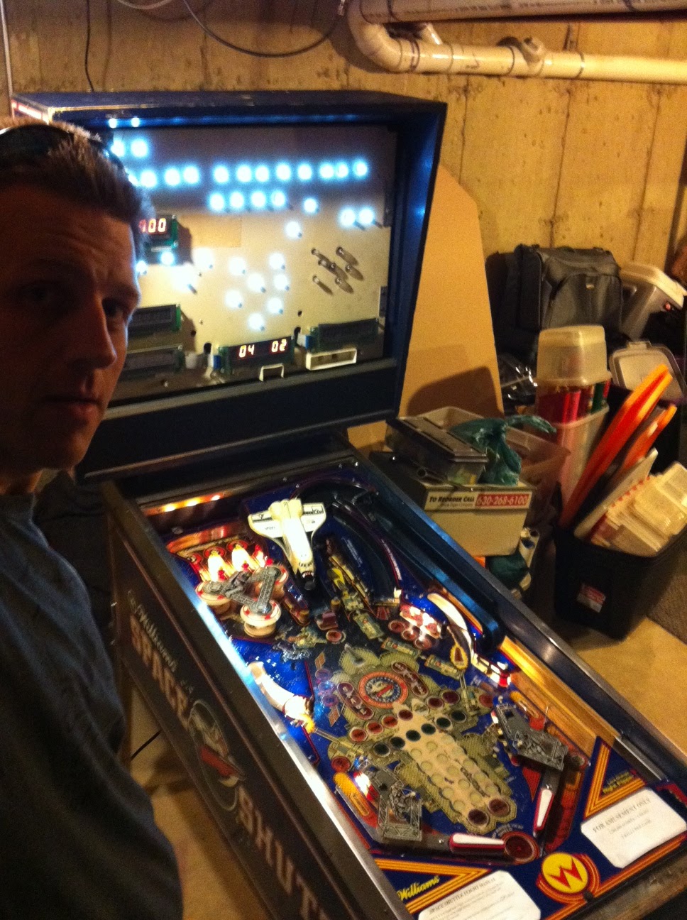 homebrew pinball Space shuttle pinball setup