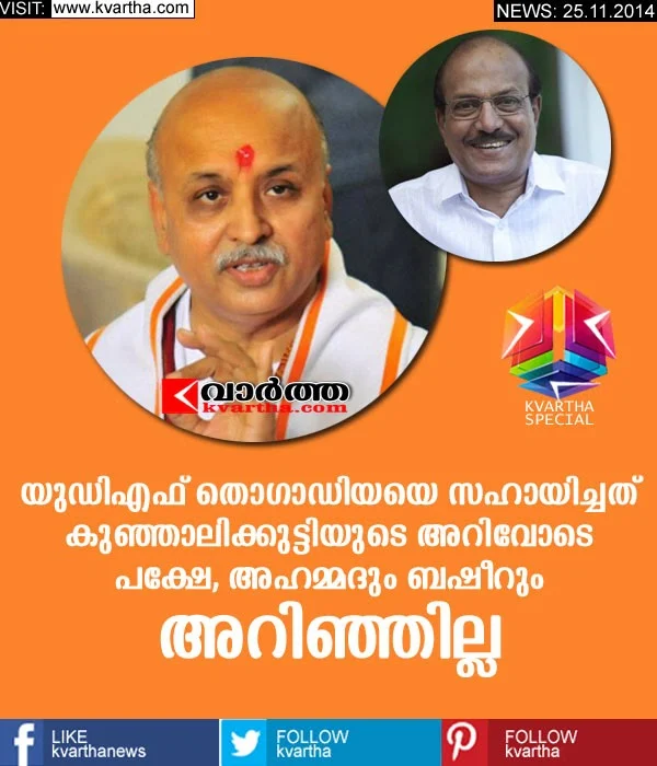 Kerala, UDF, Kunhalikutty, Muslim, Case, Police, Investigates, Oommen Chandy, Praveen Thogadiya