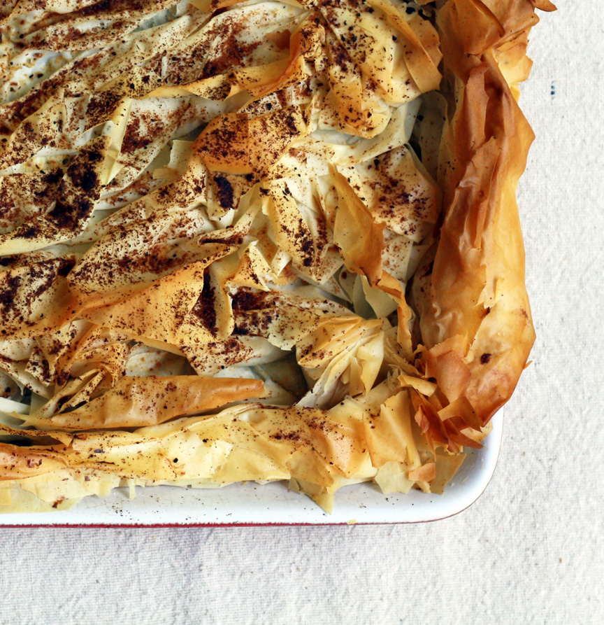 fudge ripple chard & ricotta pie