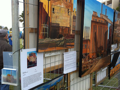 Exhibition of paintings of Pyrmont painted en plein air by Jane Bennett at the 2012 Pyrmont Festiva