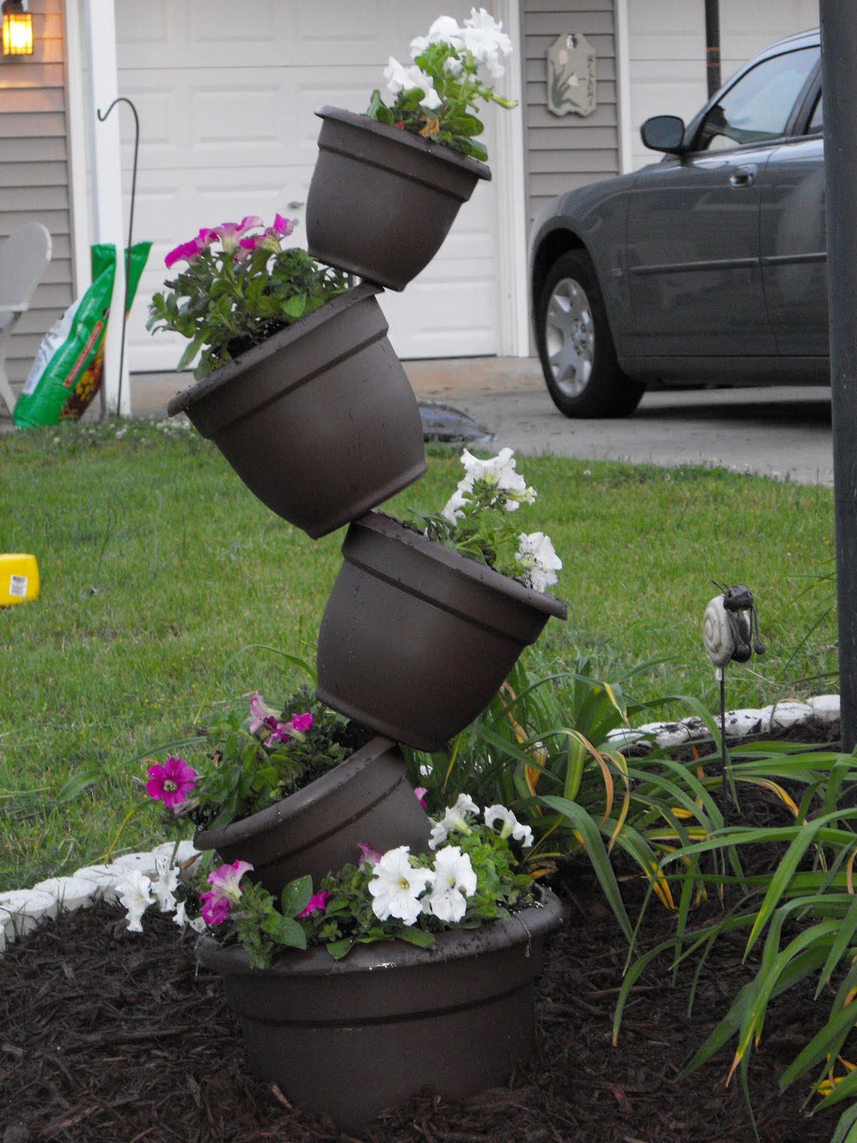 Kreations Done By Hand Yet Another Outdoor Project 'Tipsy' Flower Pots!