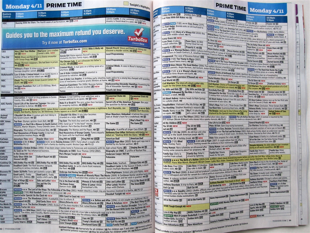 American TV Listings Guide for Whats On Television Tonight