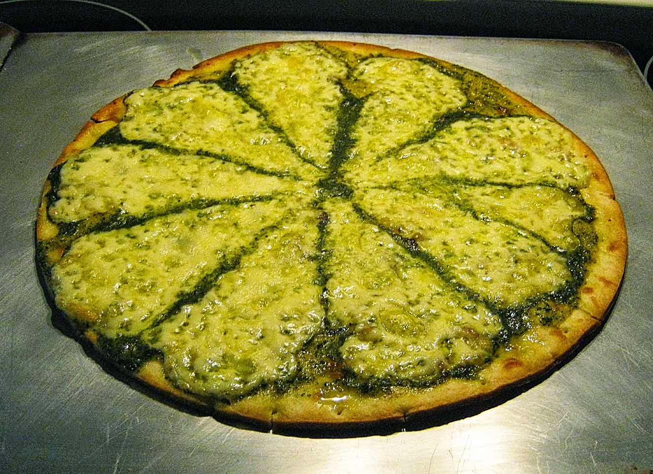 Let the Feasty Begin Green Pizza