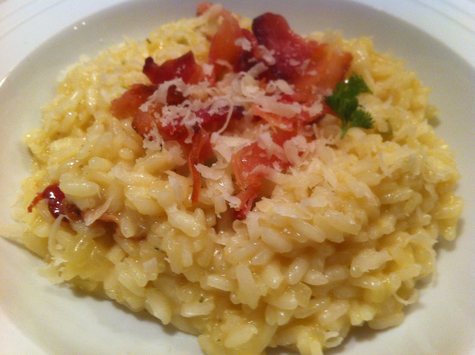 À porc égal Risotto au bacon et au vin blanc