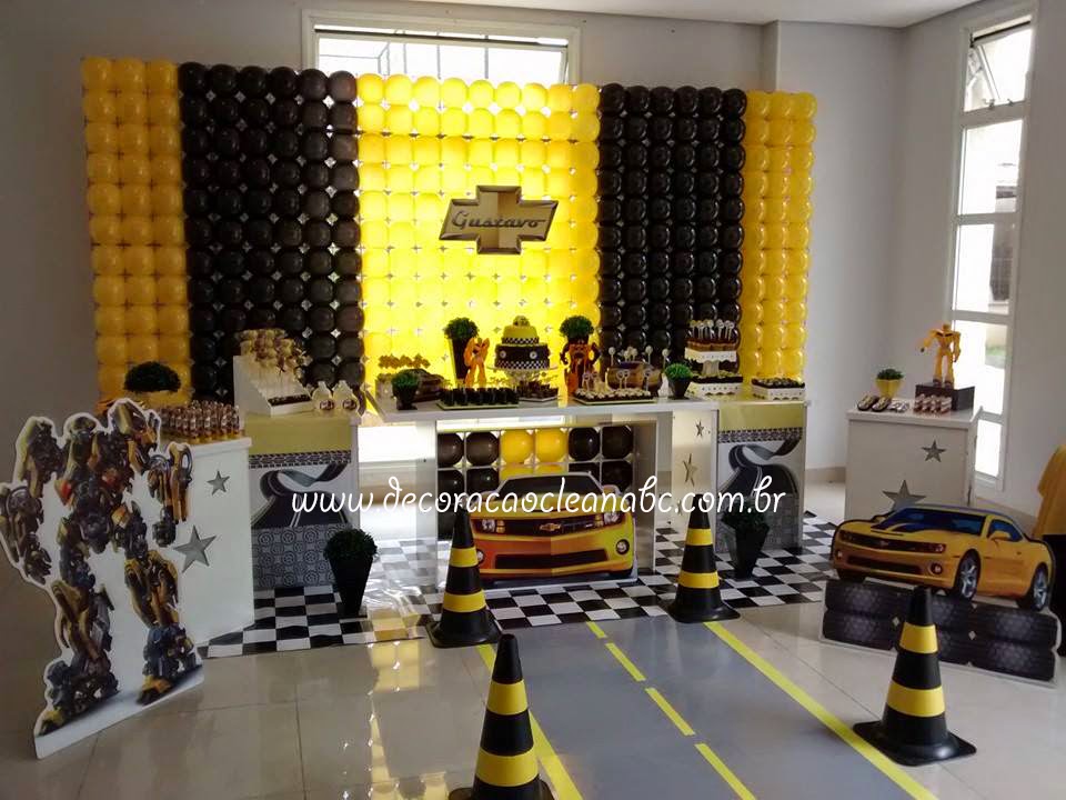 Festa Camaro Amarelo, Festa Bumblebee, Decoração Clean Transformers Festa Camaro Amarelo, Festa Bumblebee, Decoração Clean Transformers