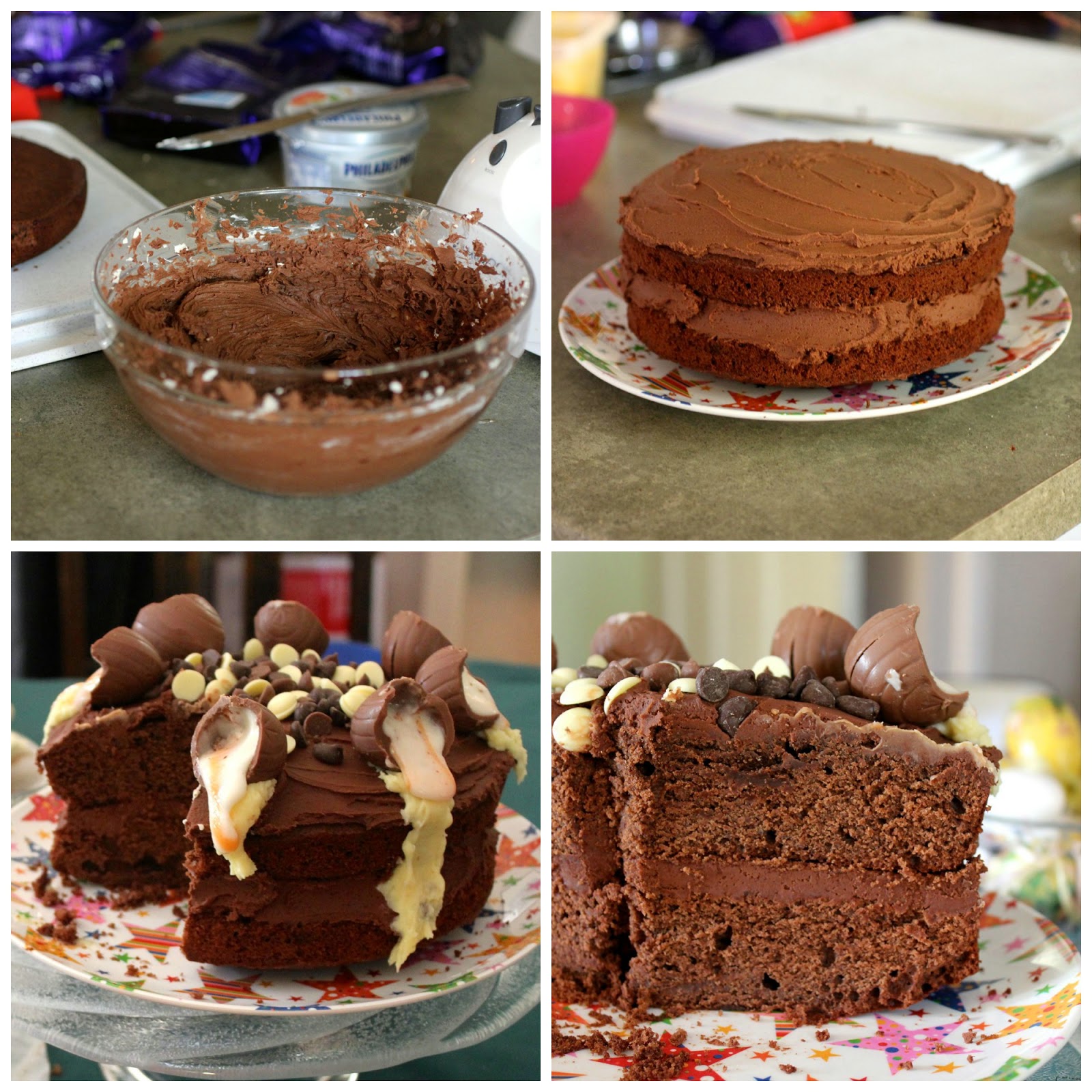 Green Gourmet Giraffe Creme Egg Chocolate Drizzle Cake for a blogiversary