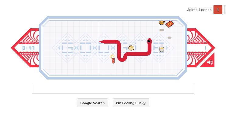 Google Doodle Game for Chinese year of the Water Snake - blogmytuts