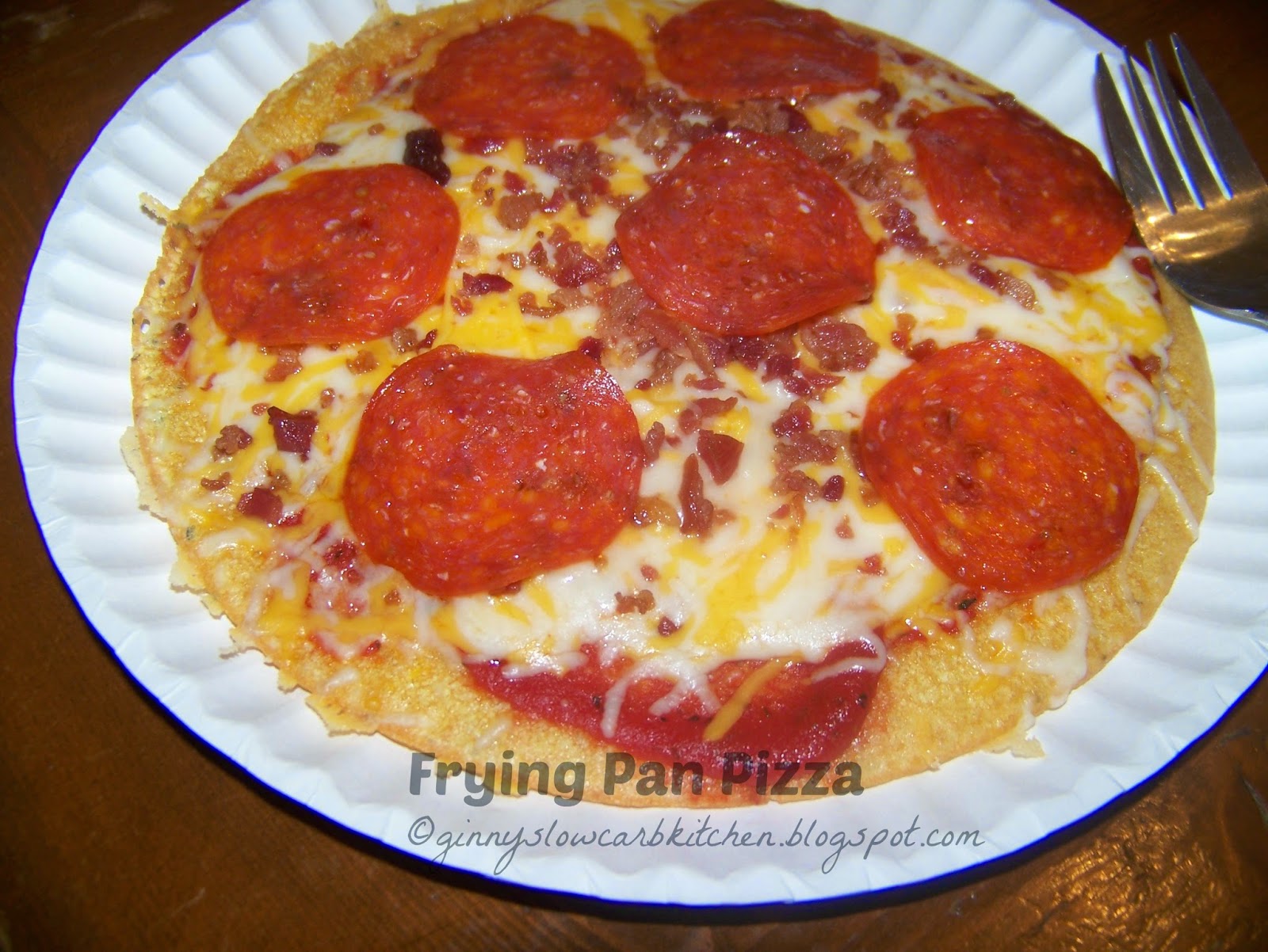 Ginny's Low Carb Kitchen Frying Pan Pizza