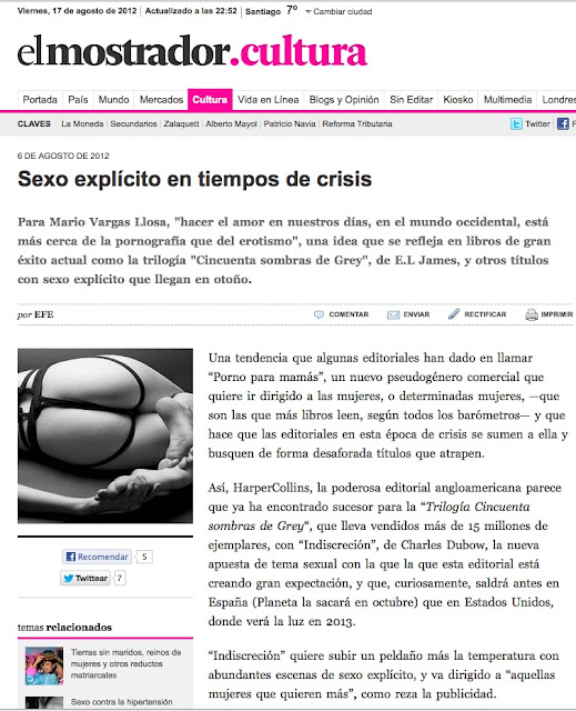 Clipping de 'Las 1001 fantasías más eróticas y salvajes de la historia' actualizado a 30 de septiembre 2012 - Roser Amills, escritora mallorquina