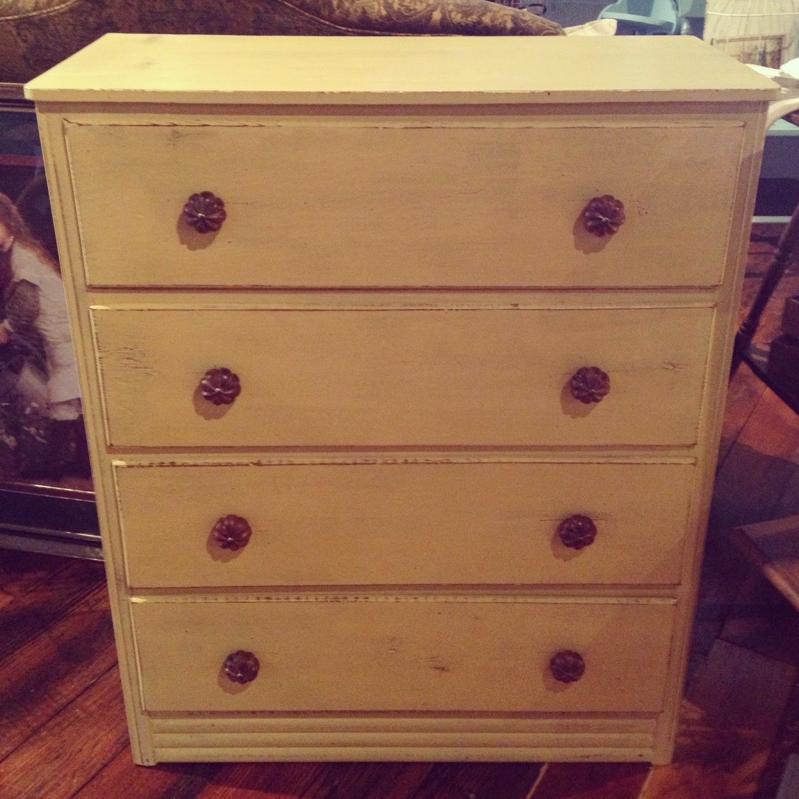 Blue Hydrangea Furniture Mustard Yellow Dresser
