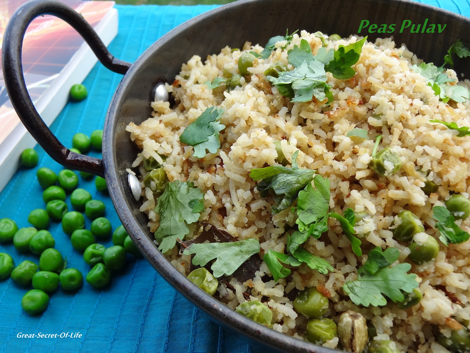 Peas Pulav (Rice) Peas Pulao with Soy Milk One pot meal Simple