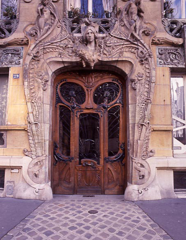 An Art Nouveau entrance on a