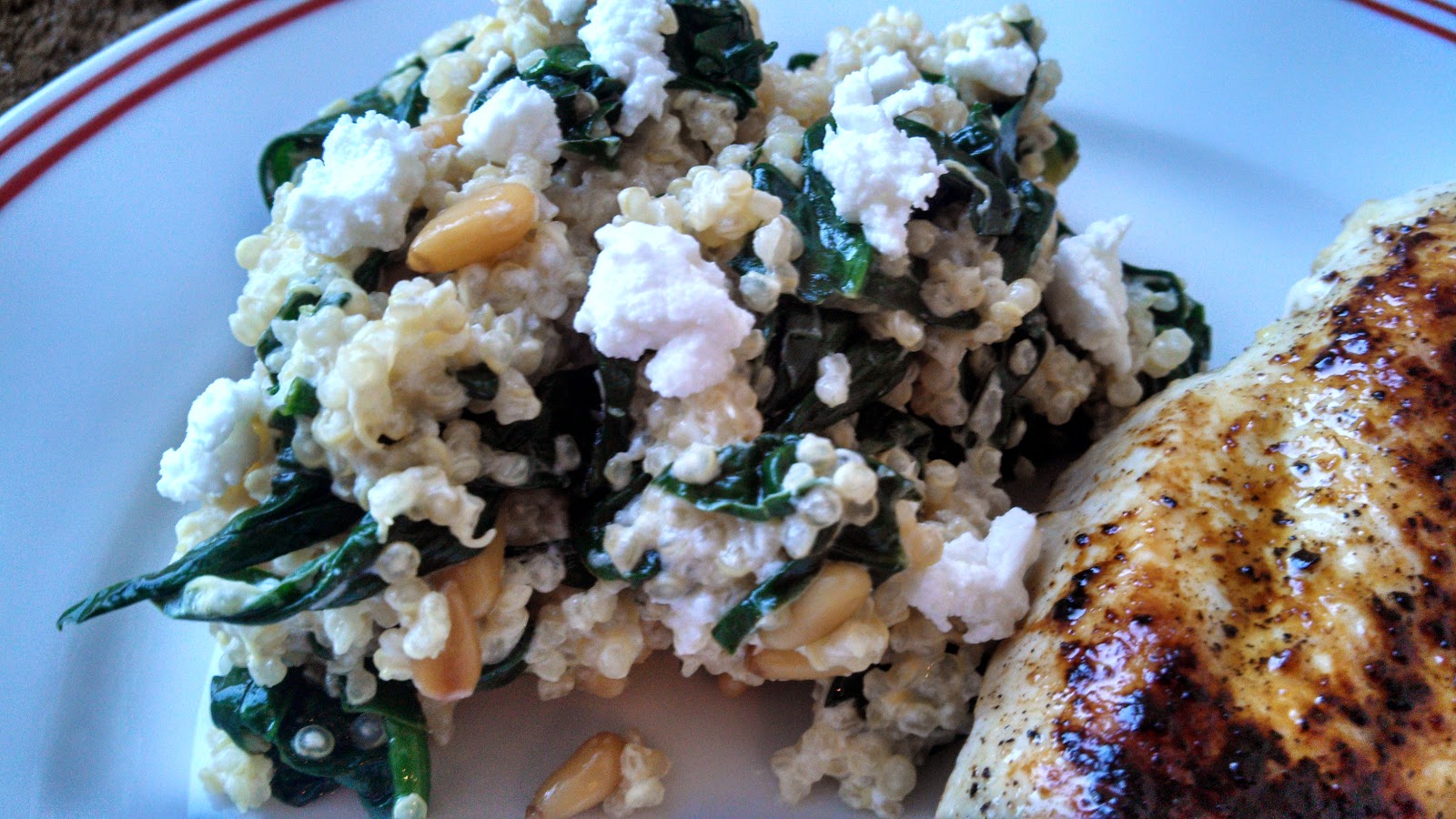 Hot Dog It's a Food Blog Spinach Goat Cheese Quinoa with Lemon Pepper