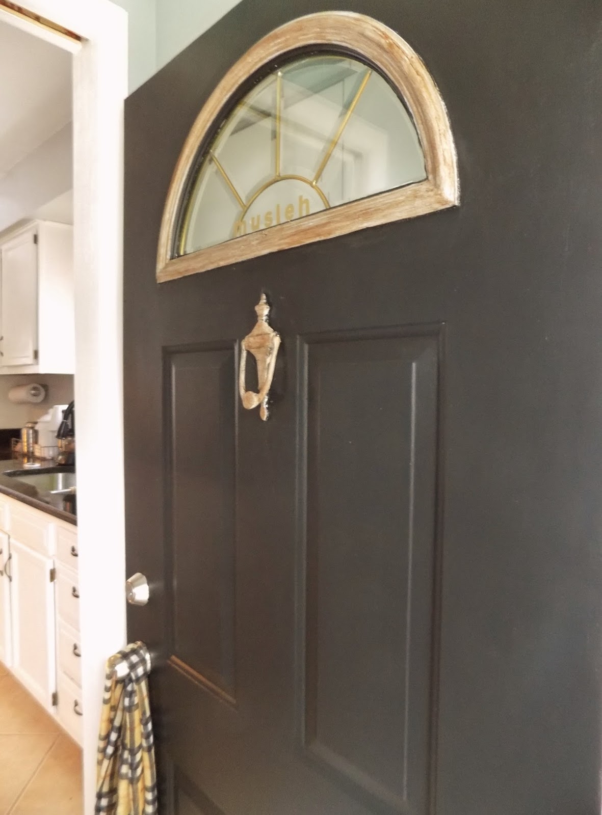 The Quaint Sanctuary { DIY Chalk Painted Faux Wood Front Door Makeover!}