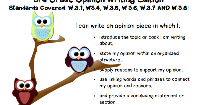 Primarily Teaching: 3rd Grade Opinion Writing
