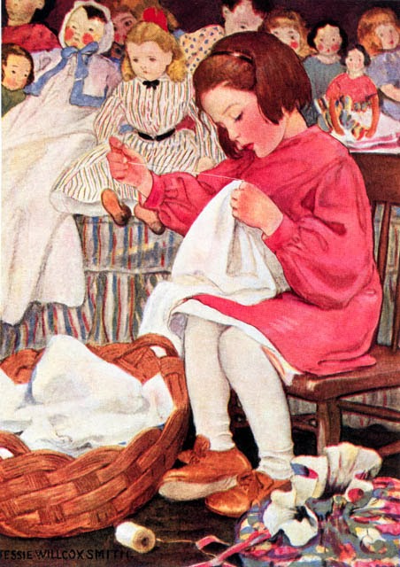 Girl Sewing