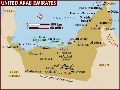 United Arab Emirates Map Political Regional