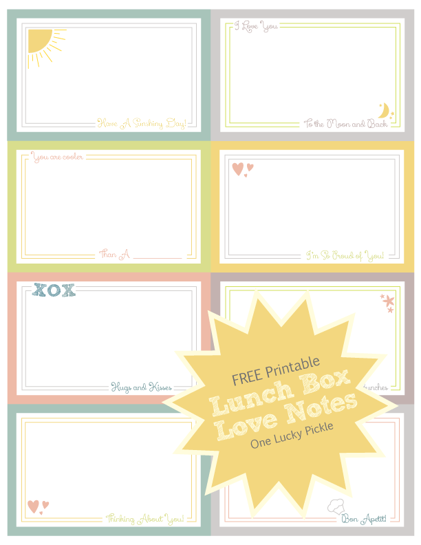  Free Printable: Lunch Box Love Notes