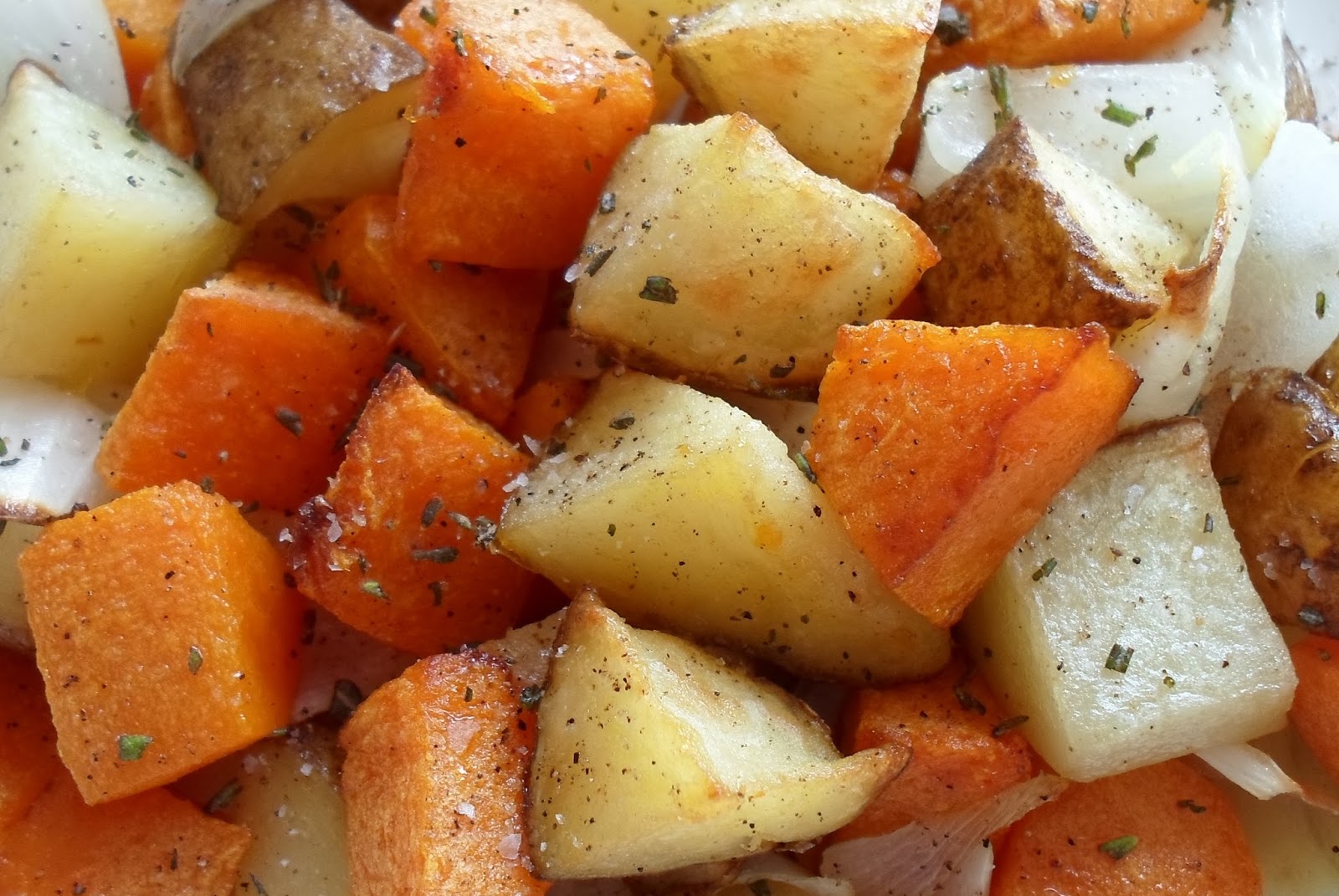 Happier Than A Pig In Mud Butternut Squash and Potatoes Oven Roasted