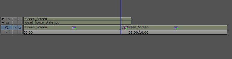 The background track of the chroma key nested into the effect.