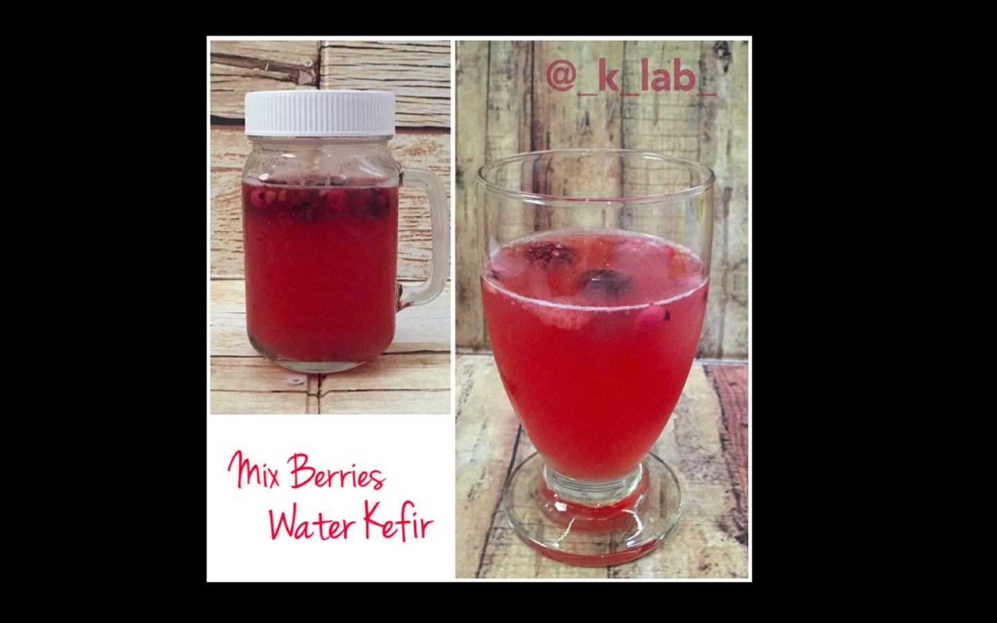 Water Kefir flavored Mixed Berries. Leave your Kefir with Berries overnight.