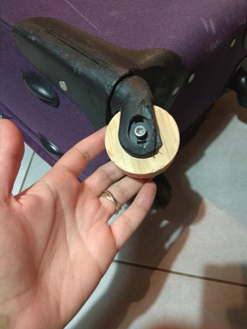 Replacing My Broken Suitcase Wheel With a New Homemade Wheel
