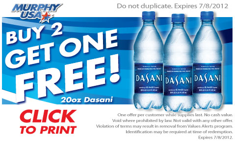 Dasani water coupons