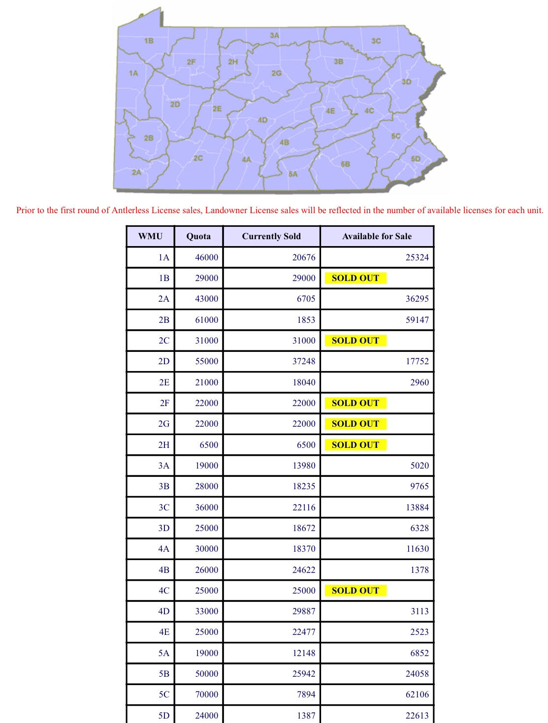 Accessible Hunter Pa Doe License 2015 Availability