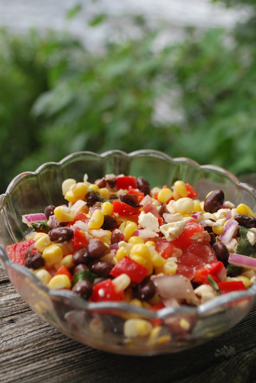 Scrumpdillyicious Black Bean, Corn and Feta Salad