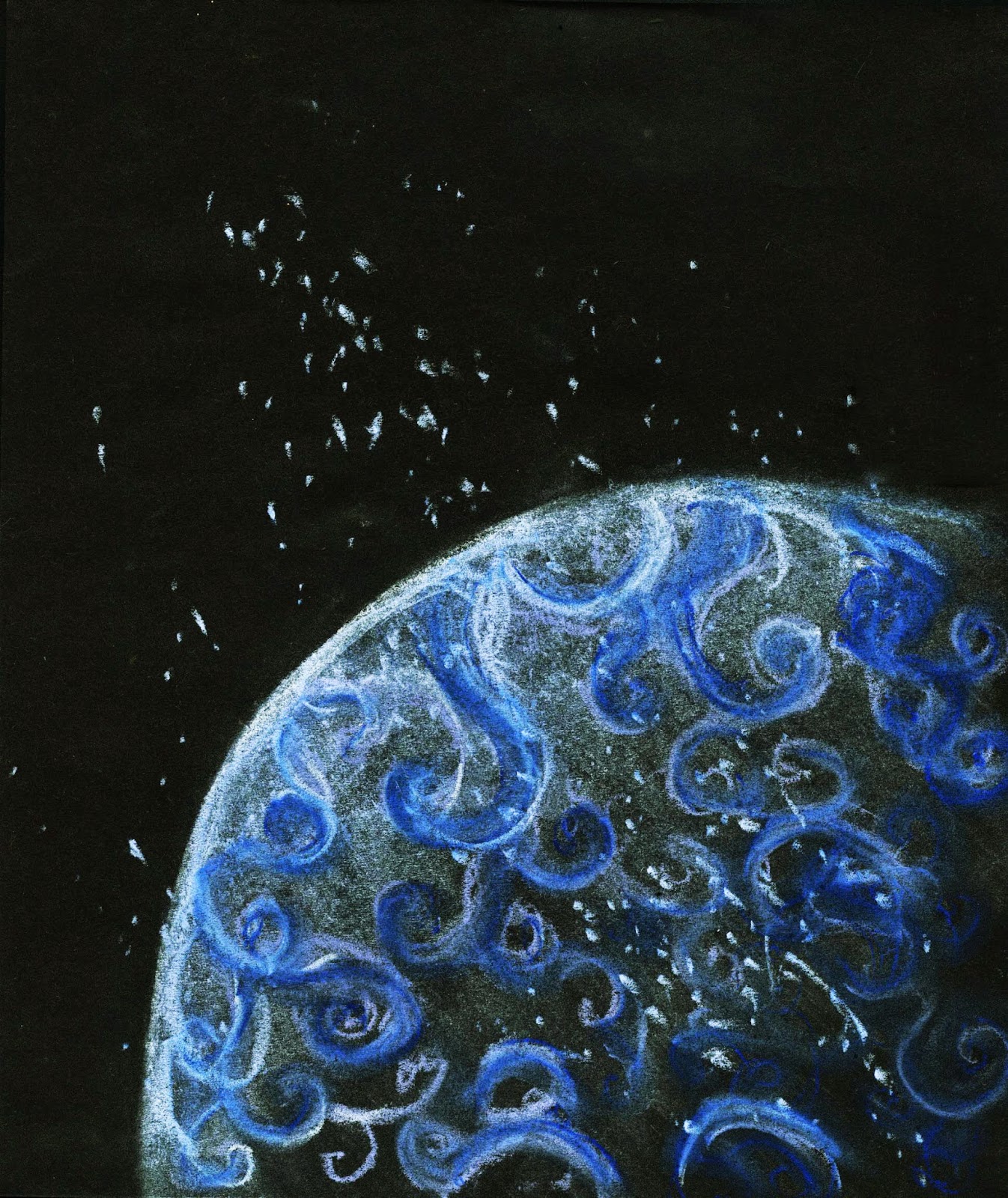 Illustrations by Vikki Bentham : Planets/Space Illustrations in chalk.