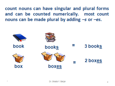 Nouns in Details: NOUN NUMBER/ COUNT NOUNS