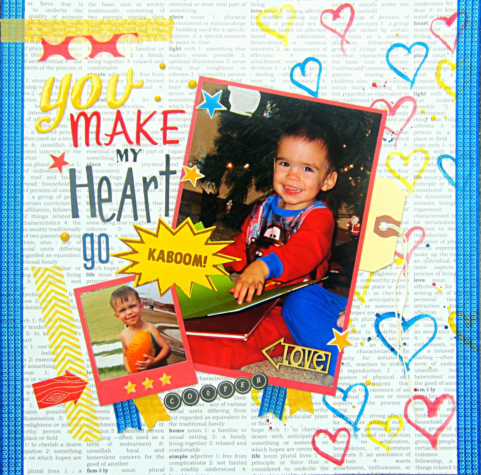 scrapping with christine you make my heart go watercolor painting hearts layouts