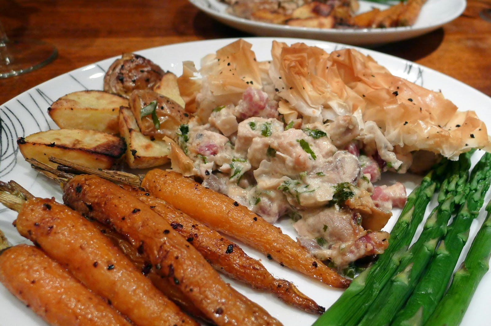 Culinary Adventures in London Chicken, Mushroom & Pancetta Filo Pie