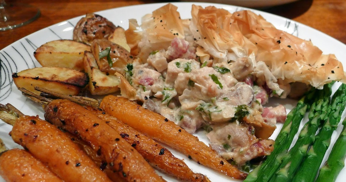 Culinary Adventures in London Chicken, Mushroom & Pancetta Filo Pie