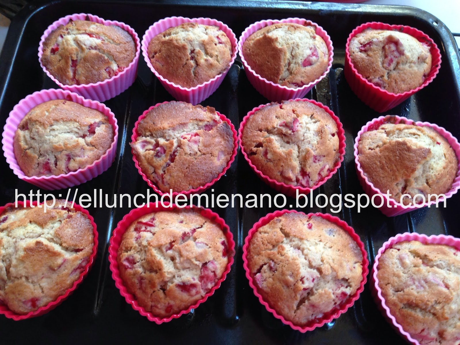 El Lunch de mi Enano Muffins de fresa con banano & avena