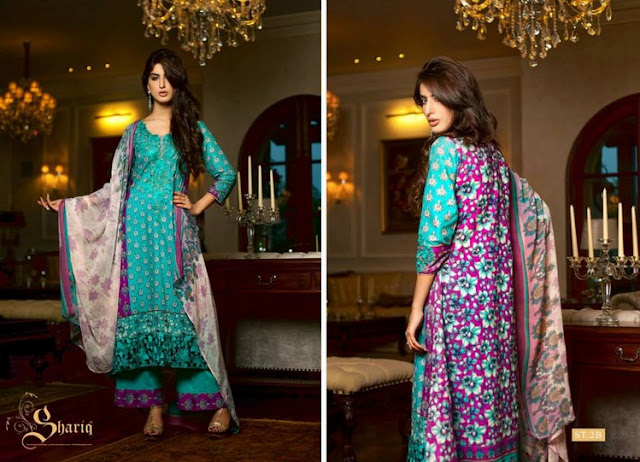 Bella Designer By Shariq Textiles Embroidered Suits 2013