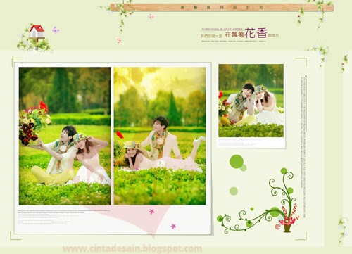 Gratis Download Template Album Kolase Floral Format PSD